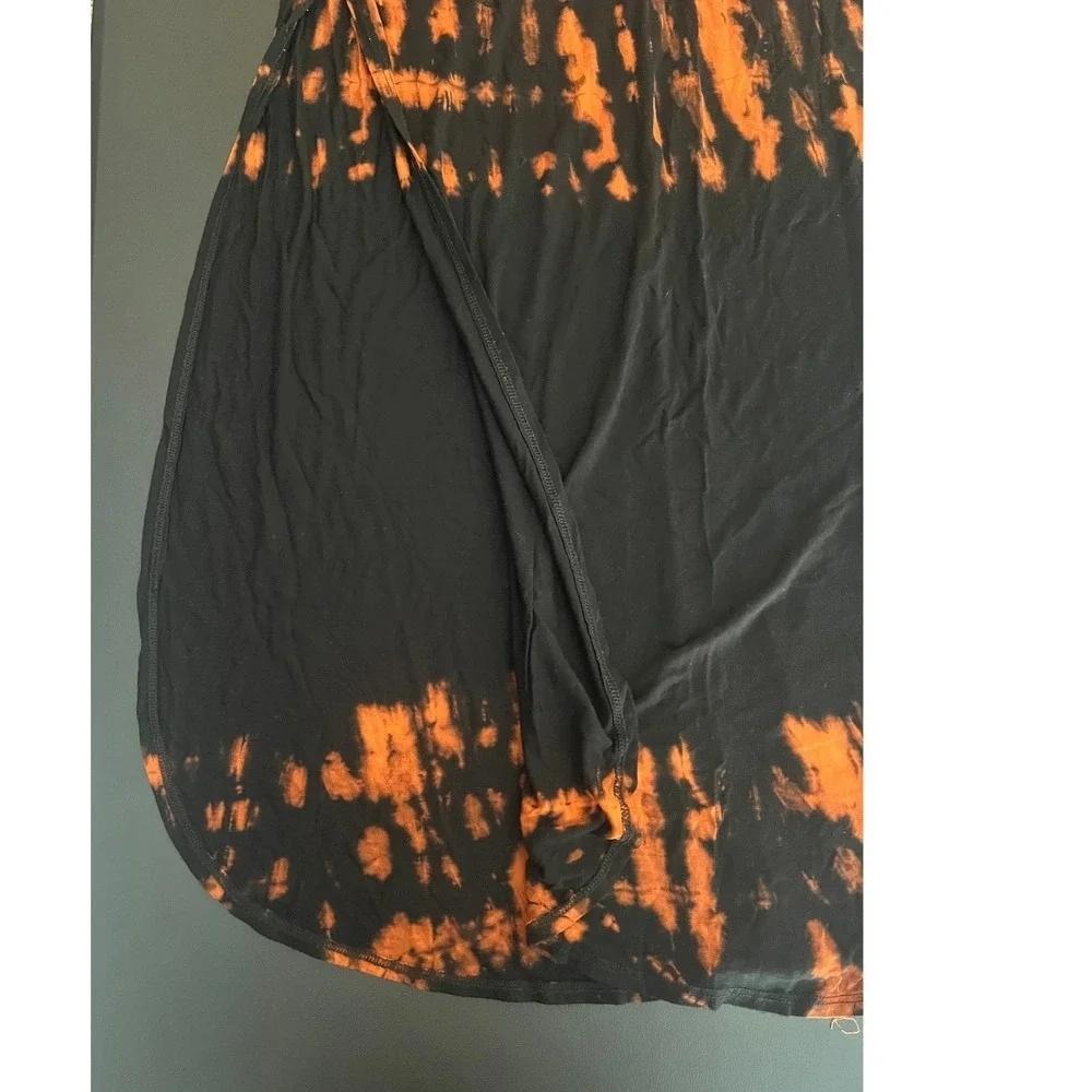Fashion Nova Maxi Dress Womens Large Black Orange Tie Dye 1094 - Picture 12 of 12